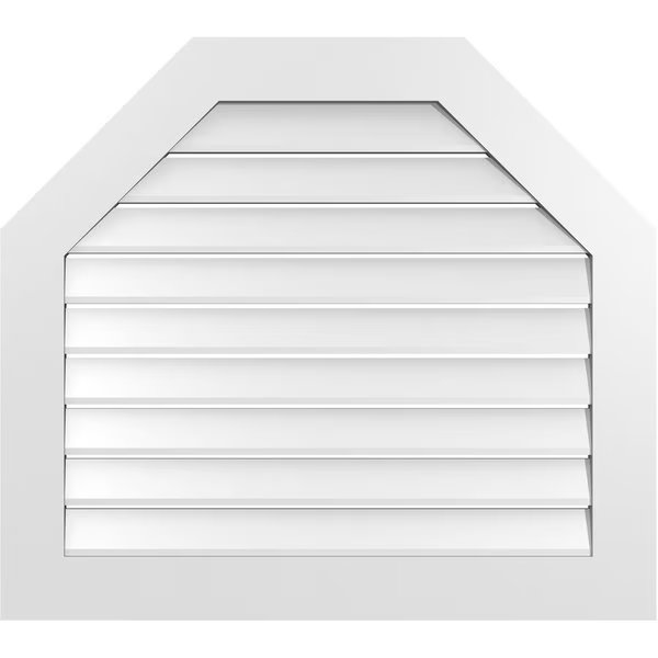 Octagonal Top Surface Mount PVC Gable Vent: Functional, w/ 3-1/2